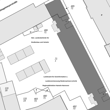 Auszug aus der Liegenschaftskarte grau